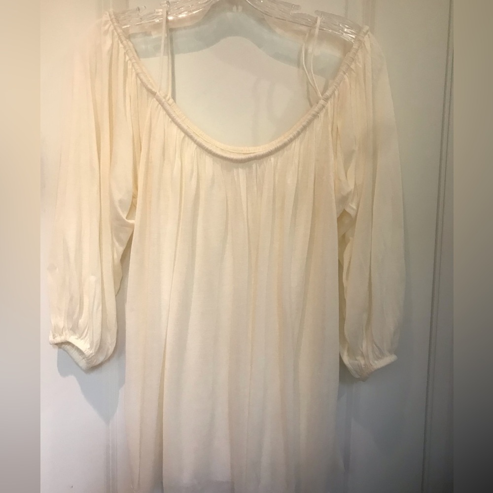 Bailey 44 Cream Cold Shoulder Top in a Soft Flowing Knit - Picture 3 of 4
